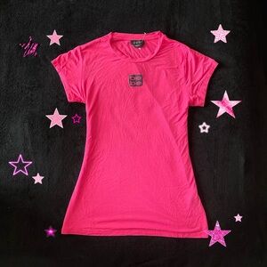 Bebe Top Pink Glitter Logo Bebe Shirt